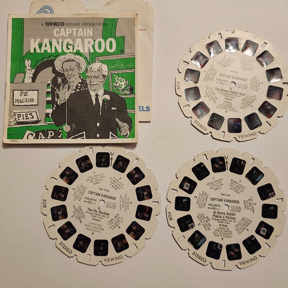 FUN VINTAGE Captain Kangaroo View Master Reels x 3